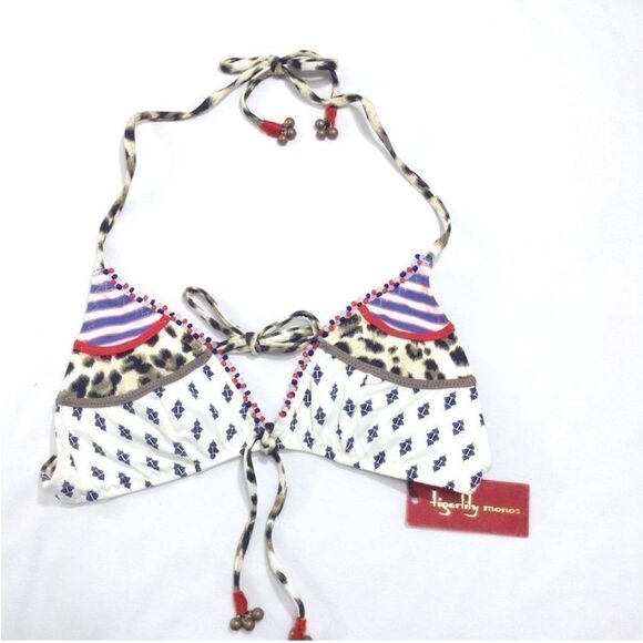 TIGERLILY Bikini Set White Auqa Blanca Leopard Amelia Bikini Swim Set New - Picture 2 of 10